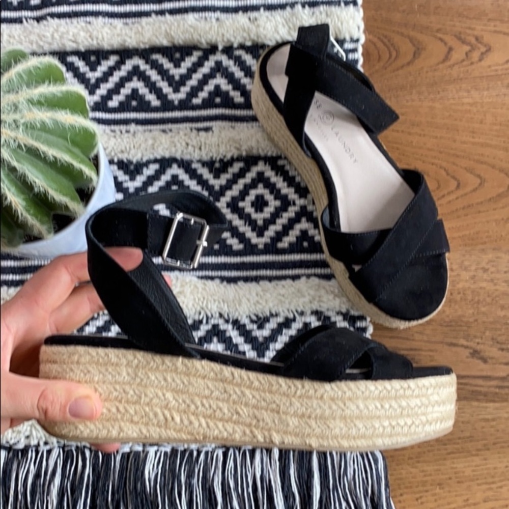 Chinese laundry black espadrille platform size 7.5 - Picture 1 of 3